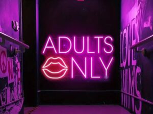 "Adults Only" red neon sign with mounting kit - Neonora Premium LED