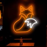 "Fox-shaped neon sign featuring a sleek dimmable LED design, USB powered wall decor light for bedroom, living room, bar, shop, club, or party — ideal as a unique animal-themed gift (11.8 x 13.3 in)."