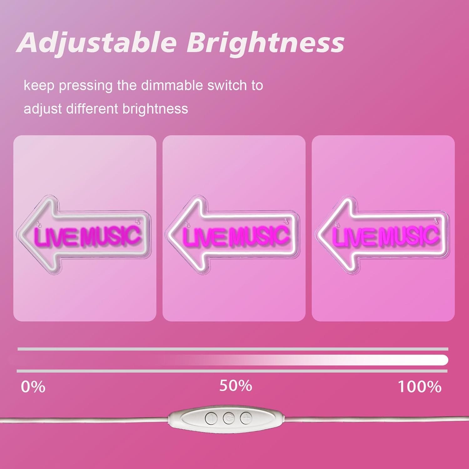 Live Music Neon Sign Music Studio Dimmable Led Light - Image 4