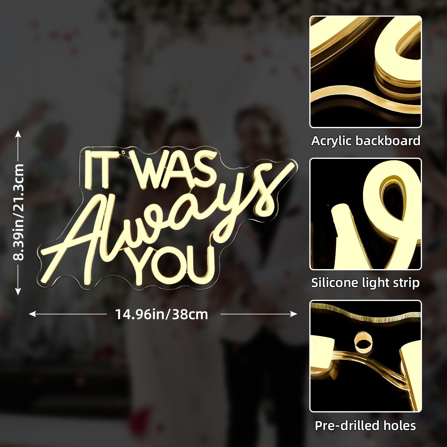 It Was Always You Neon Signs for Wall Decor Wedding Neon Lights - Image 5