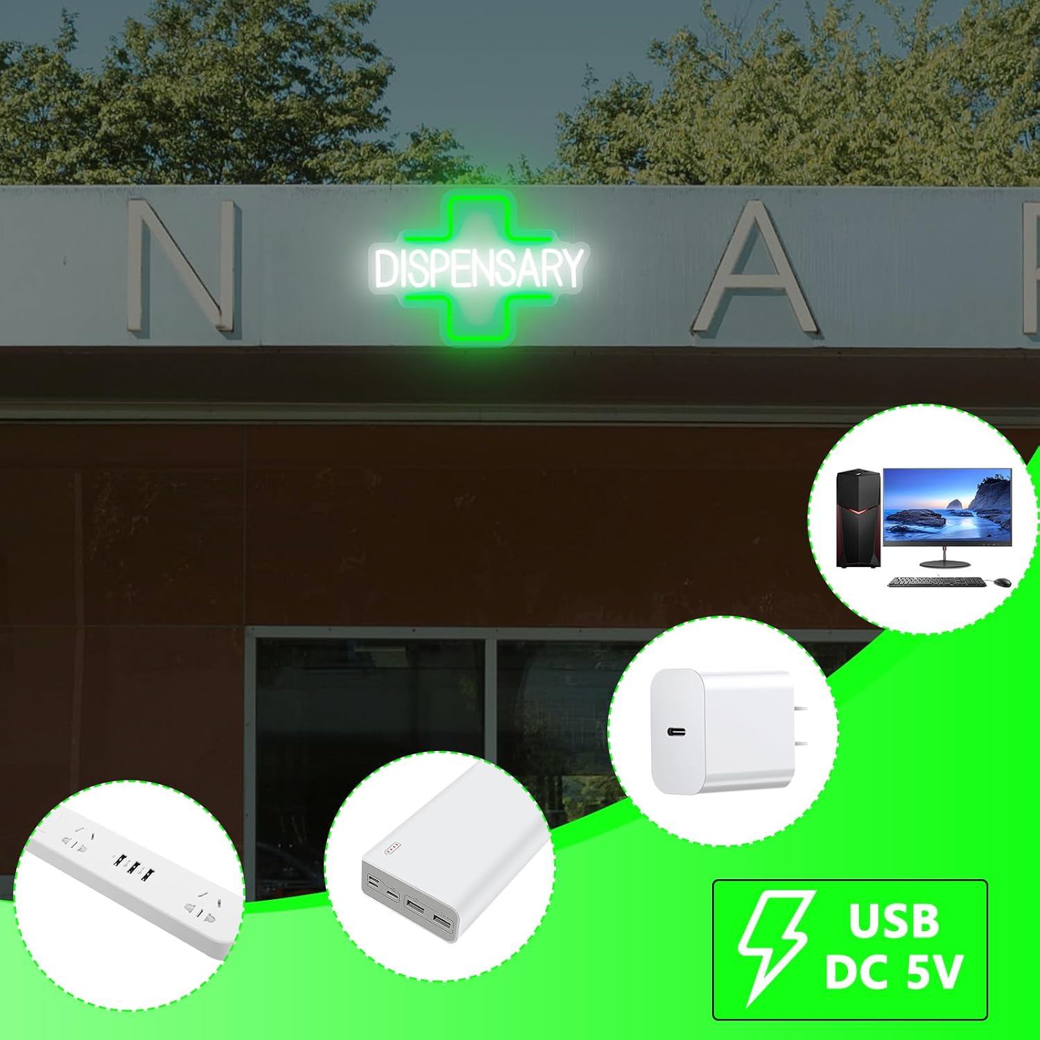 Dispensary Neon Sign, Green Cross Neon Signs for Wall Decoration - Image 3