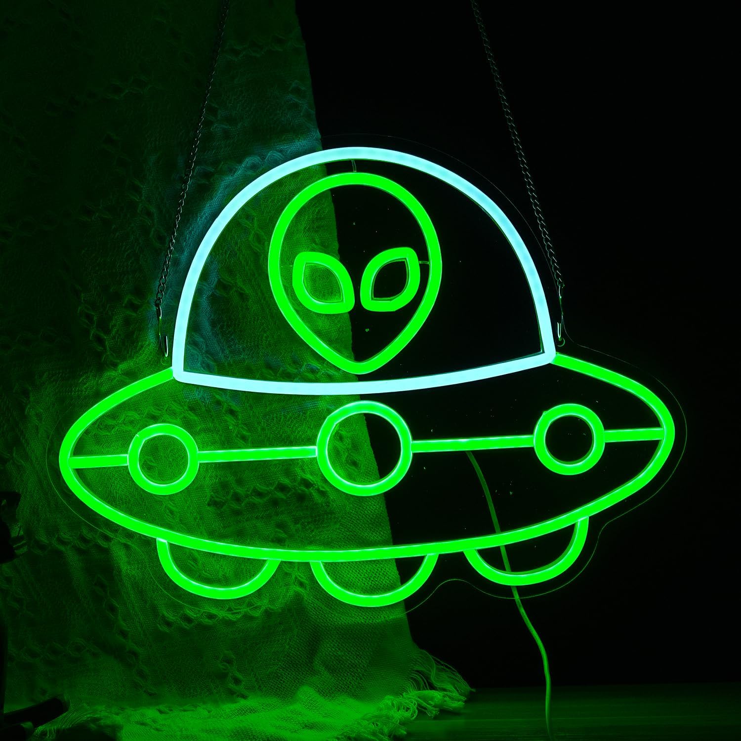 Alien Ship Neon Sign, Usb Powered Light Dimmable Led Signs - Image 5