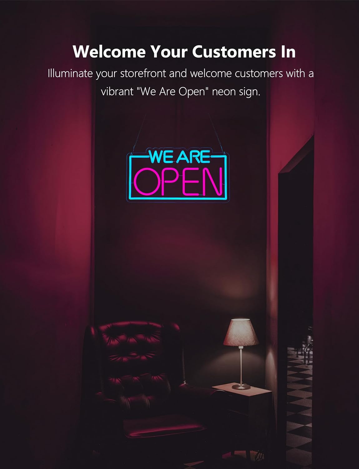 Open Neon Sign,15.7 Inch Giant We are Open Light up Sign - Image 2