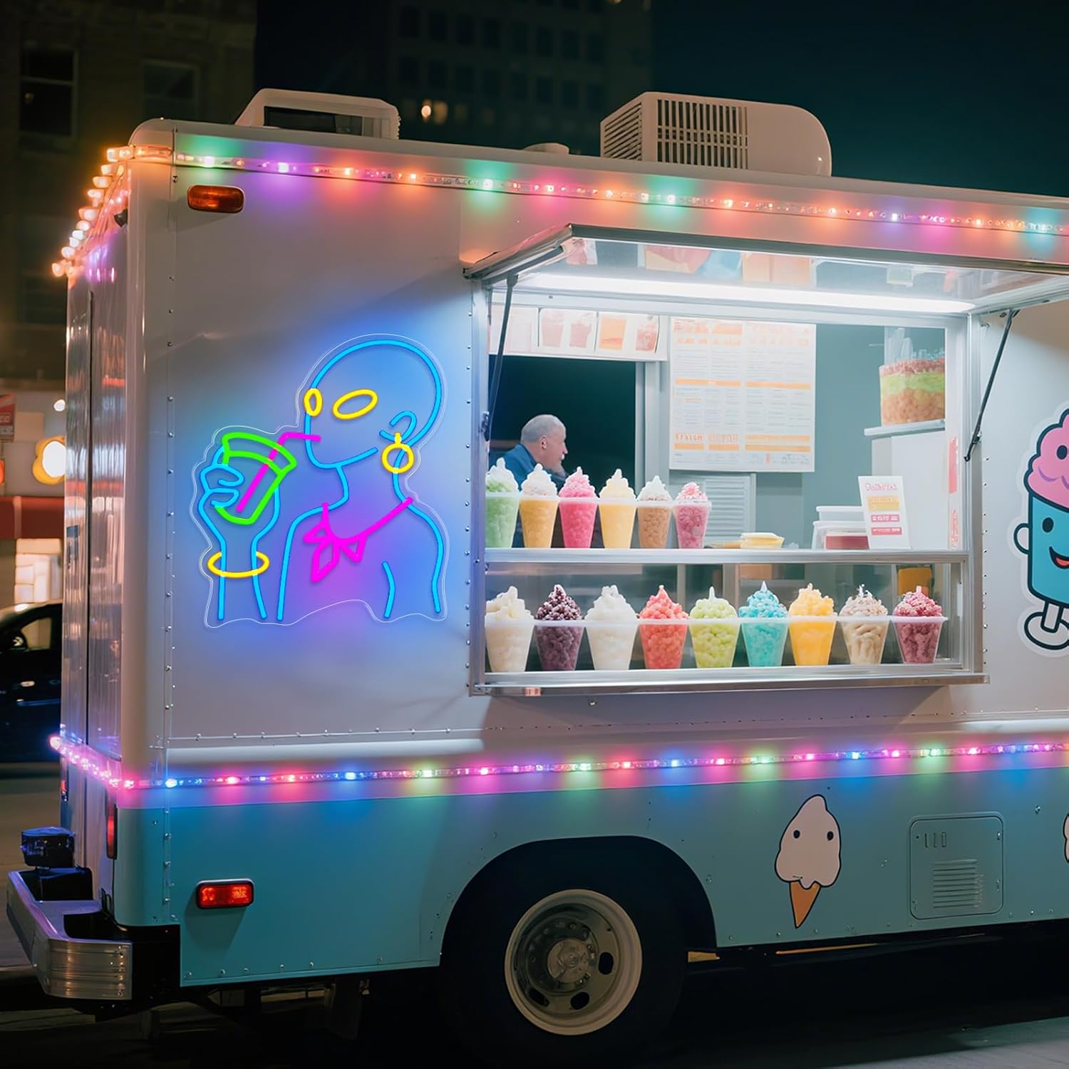 Alien Neon Signs, Drink LED Neon Sign for Wall - Image 4