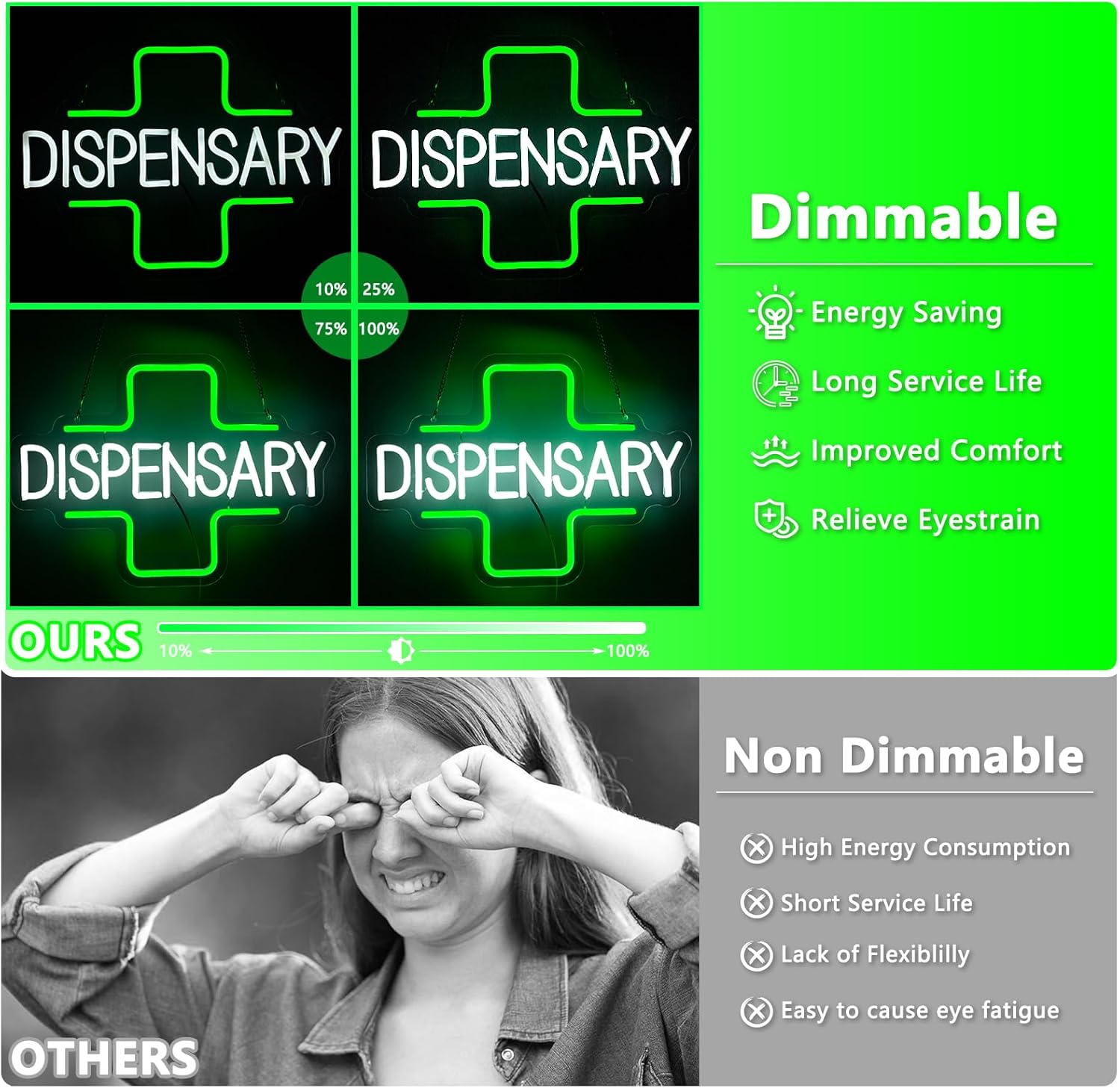 Dispensary Neon Sign, Green Cross Neon Signs for Wall Decoration - Image 2