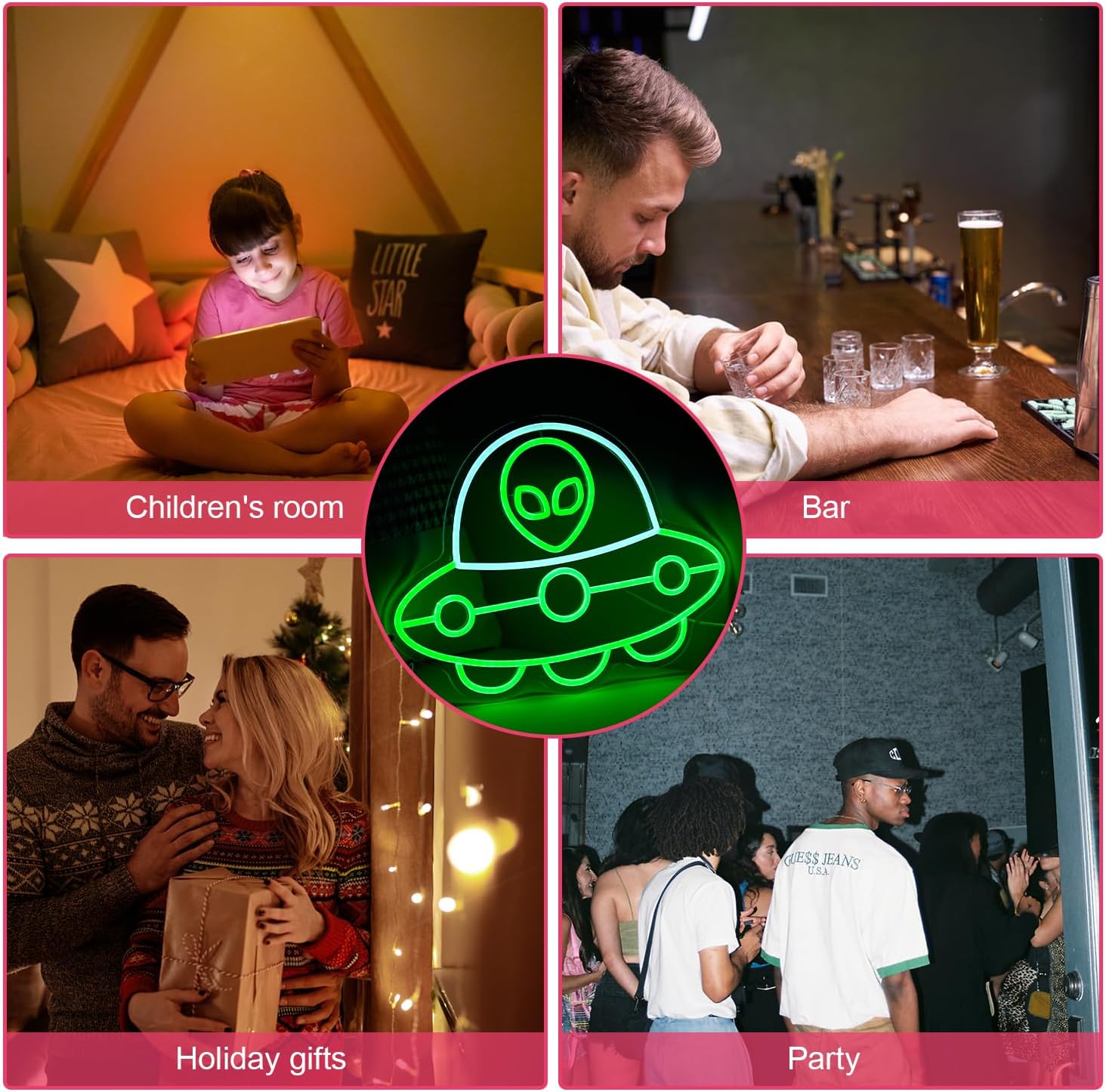 Alien Ship Neon Sign, Usb Powered Light Dimmable Led Signs - Image 4