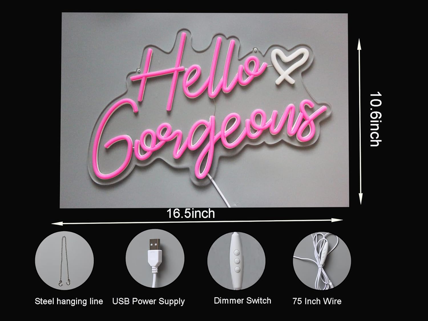 Hello Gorgeous Neon Sign - Image 3