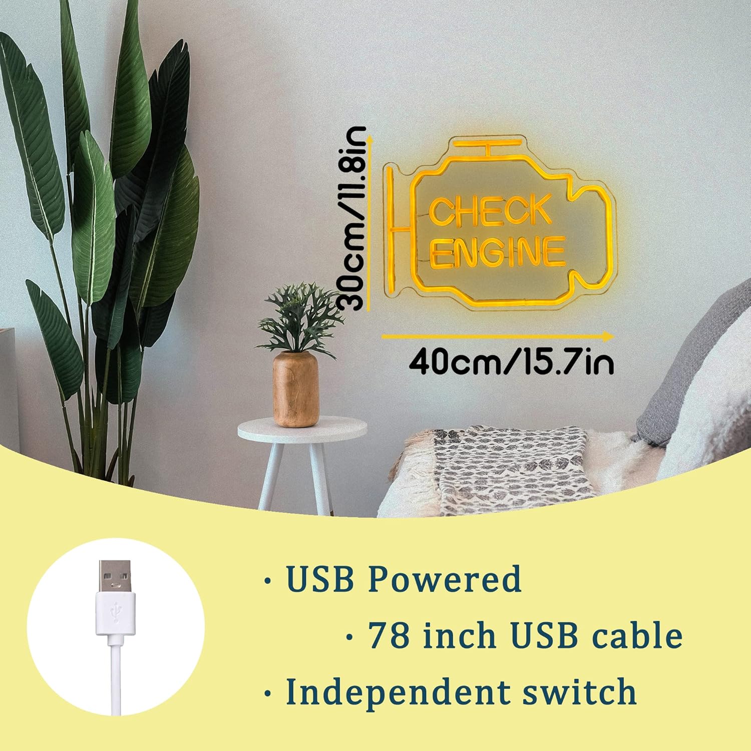 Check Engine Light Neon Signs for Wall Decor - Image 2