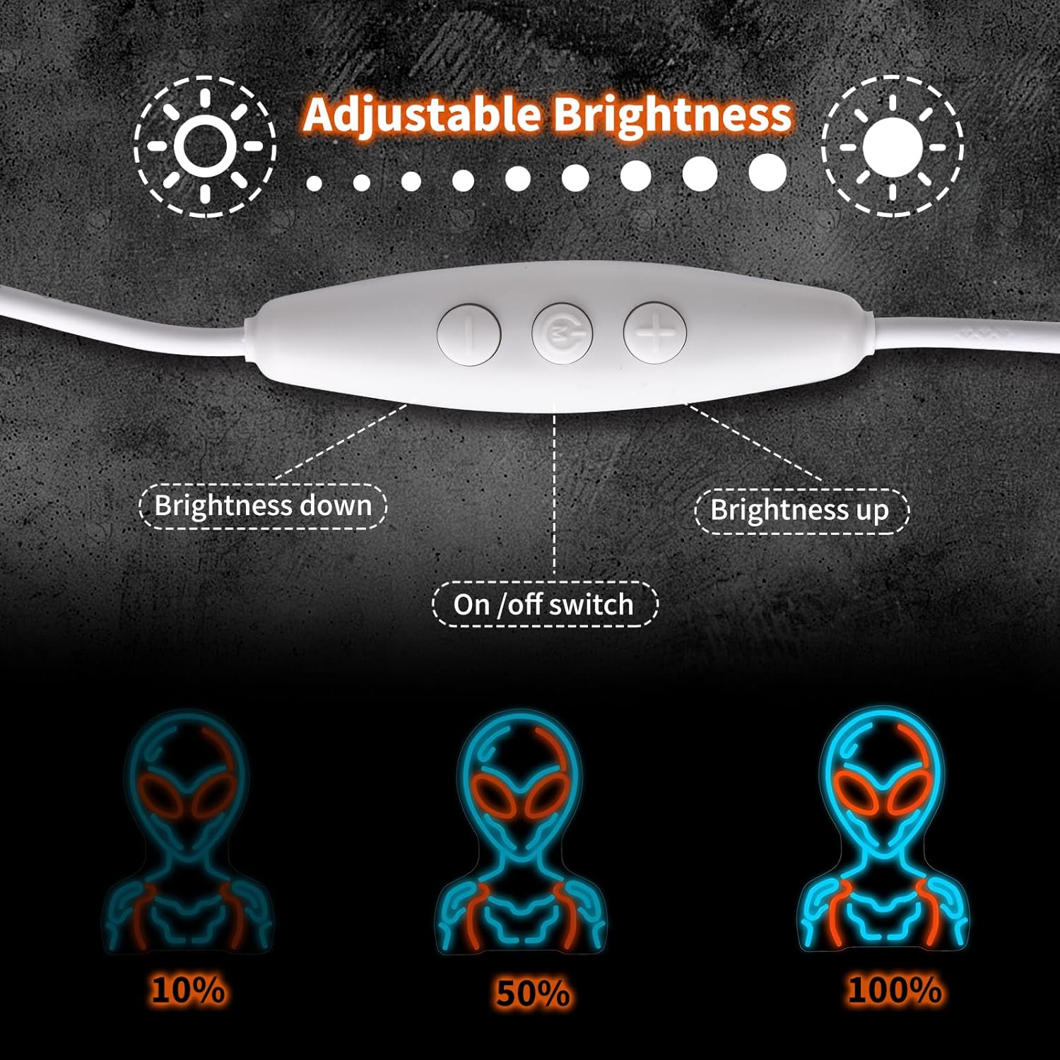 Cyber Alien Neon Sign - Blue & Orange LED Wall Art - Image 2