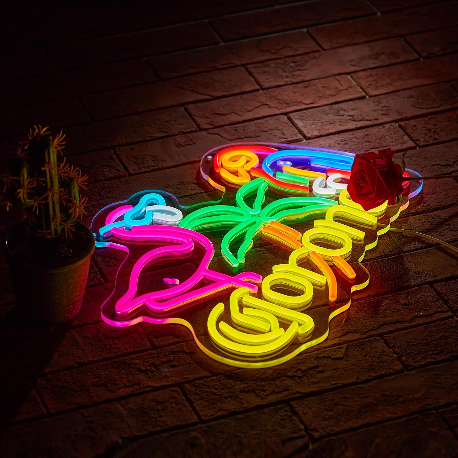 Flamingo and Parrot Coro Neon Sign - Image 2