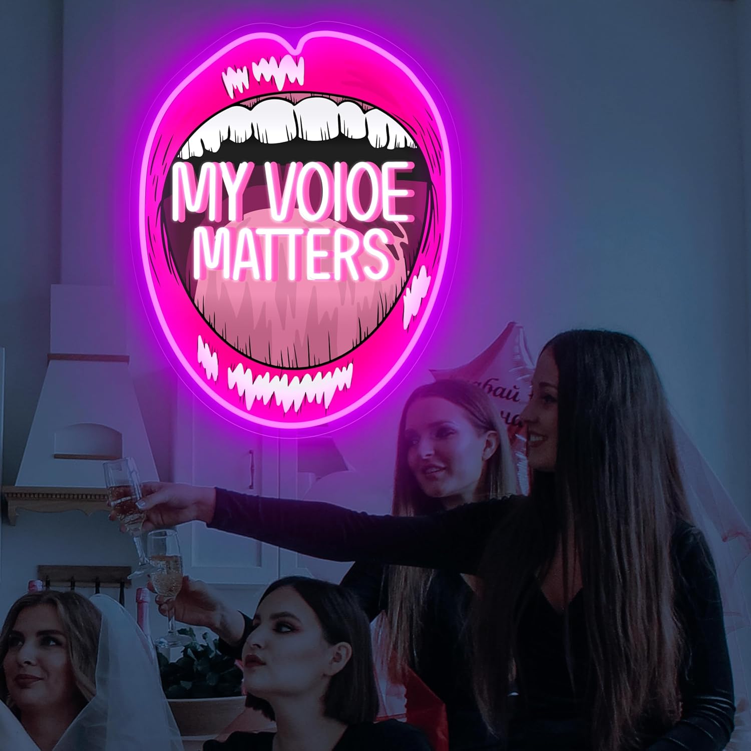 My Voice Matters Neon Sign, Pink Led Neon Light for Wall Decor - Image 3