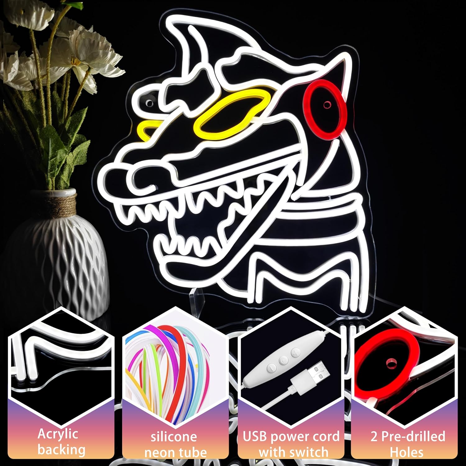 Heliwey Mecha Monsters Neon Sign for Bedroom Wall Decor - Image 2