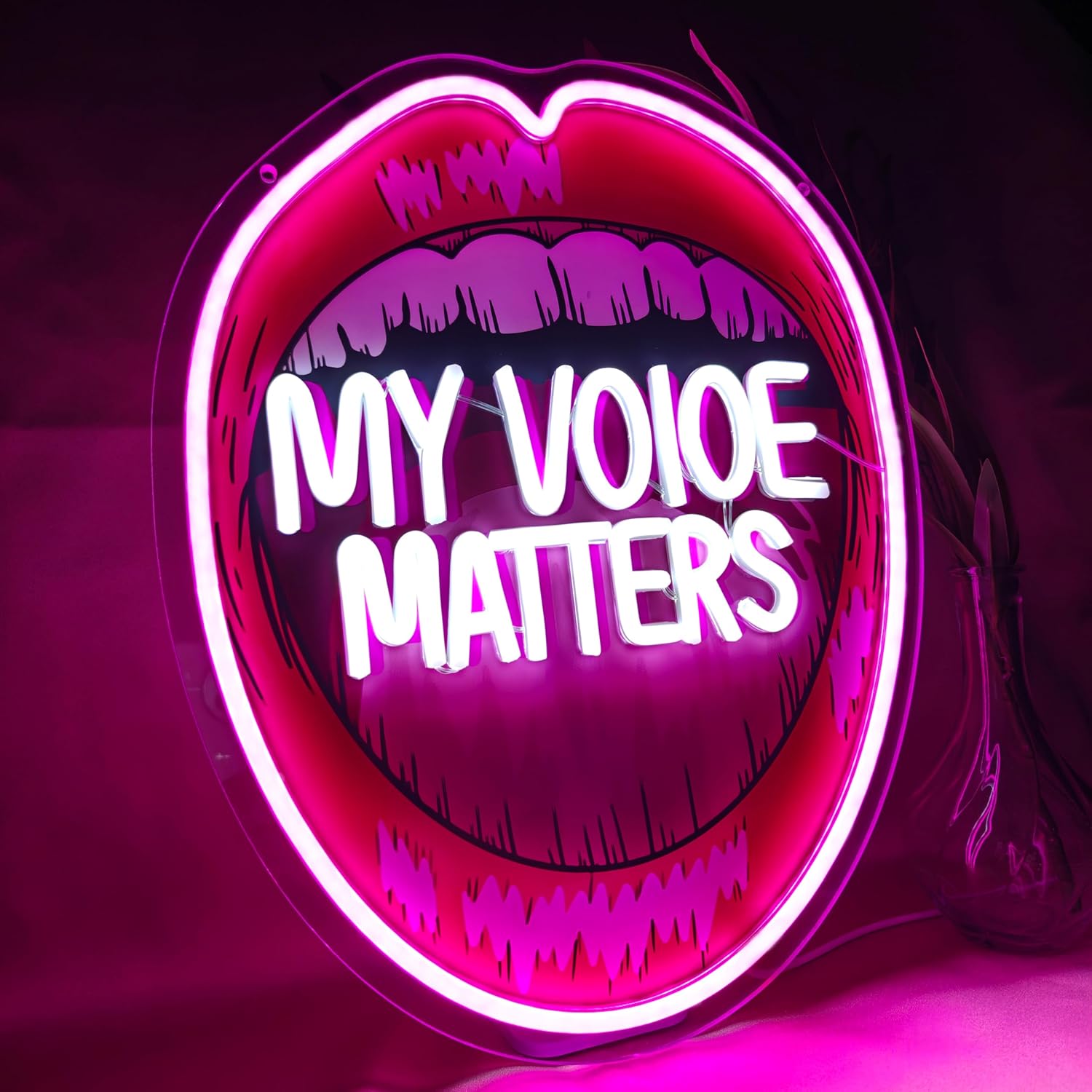 My Voice Matters Neon Sign, Pink Led Neon Light for Wall Decor - Image 2