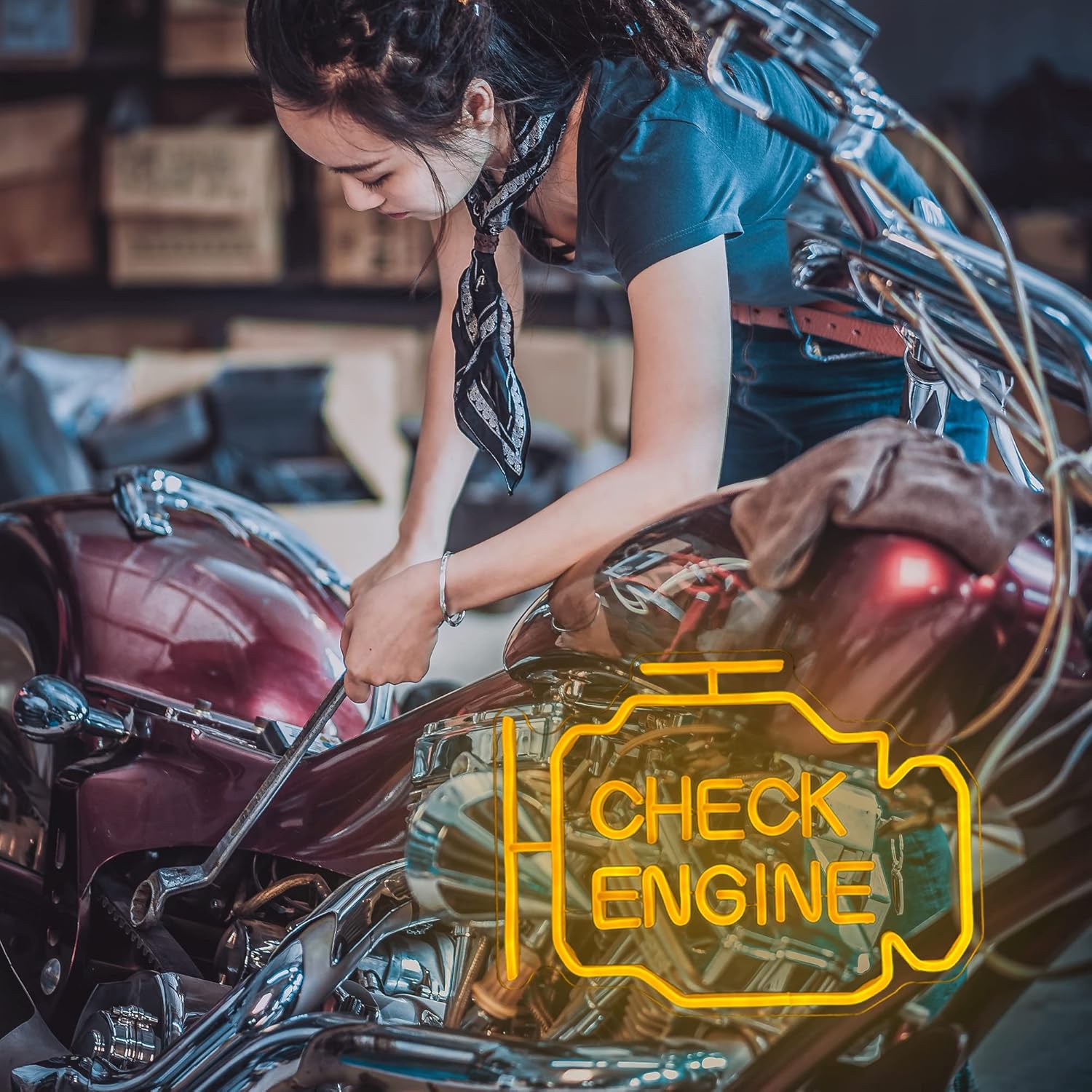 Check Engine Light Neon Signs for Wall Decor - Image 6