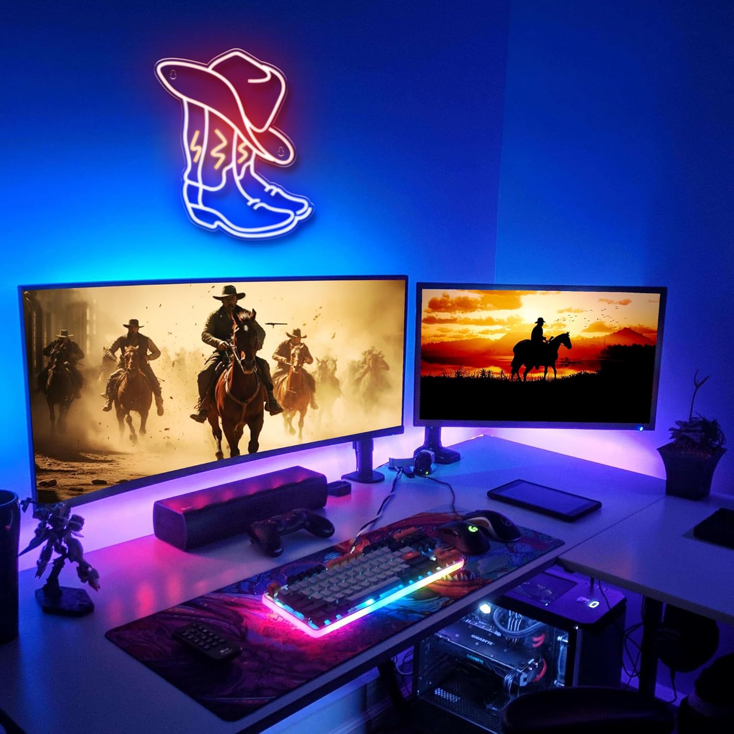 Cowboy Boot Neon Sign, Neon Cowboy Hat Sign for Wall DecorĀ - Image 5