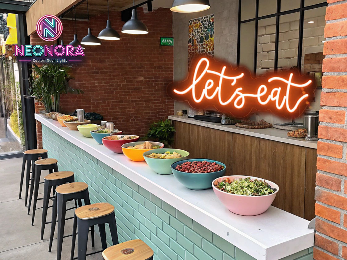 "Let's Eat" Custom Neon Sign - Kitchen & Dining Wall Art - Image 4