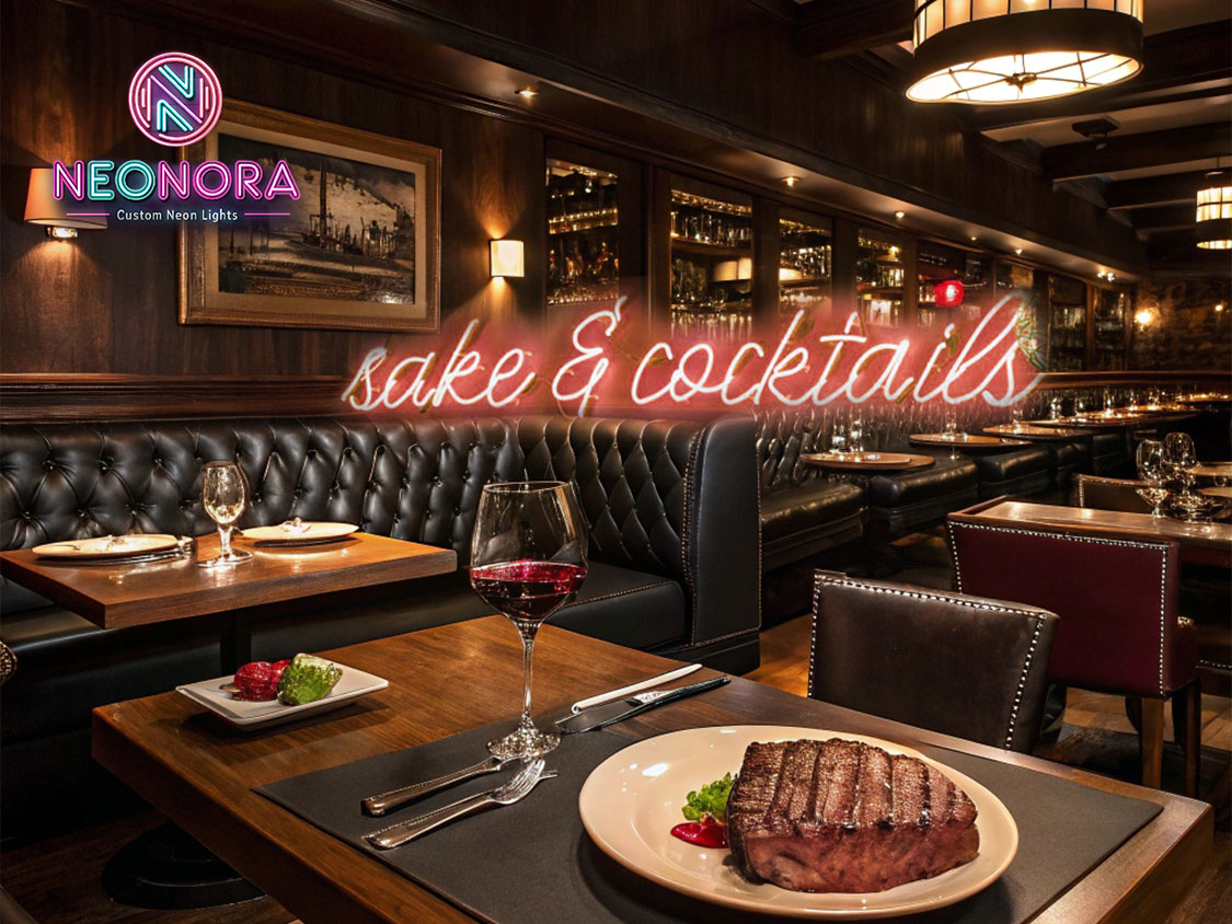 "Sake & Cocktails Neon Bar Sign – Custom Japanese-Themed LED Decor" - Image 3