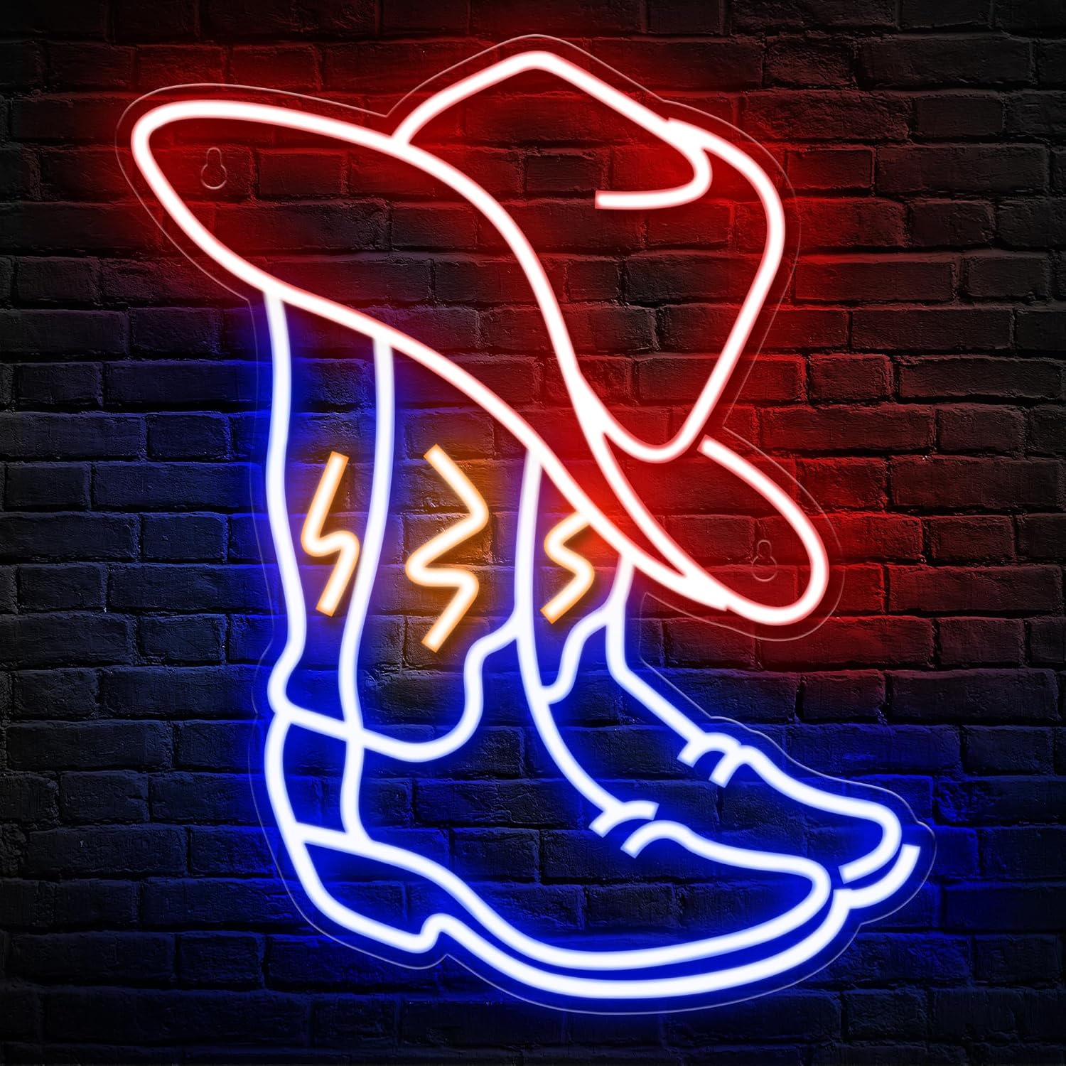 Cowboy Boot Neon Sign, Neon Cowboy Hat Sign for Wall DecorĀ - Image 4