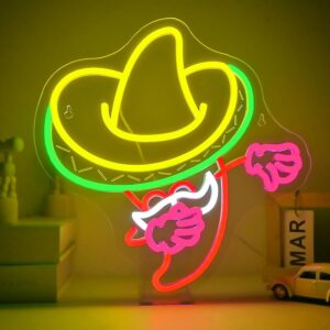 Mexican Neon Sign – Cinco De Mayo LED Vintage Wall Decor, USB-Powered Adjustable Brightness Neon Light for Bars, Fiesta, 5 De Mayo Party, Mexican-Themed Celebration