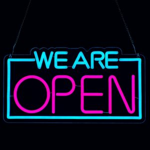 Open Neon Sign,15.7 Inch Giant We are Open Light up Sign