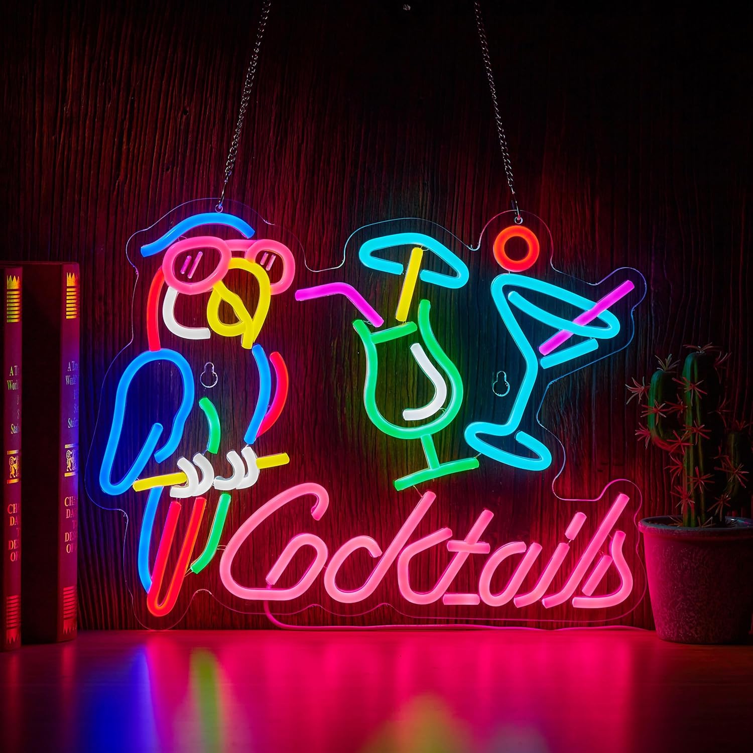 Parrot Cocktail Neon Sign for Wall Decor Bar LED Light - Image 4