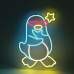 Funny Penguin Neon Sign for Kids Room Wall Decor, Penguin LED Neon Light Up Sign for Party, Bedroom, Game Room Decor, Cute Penguin Gift for Kids