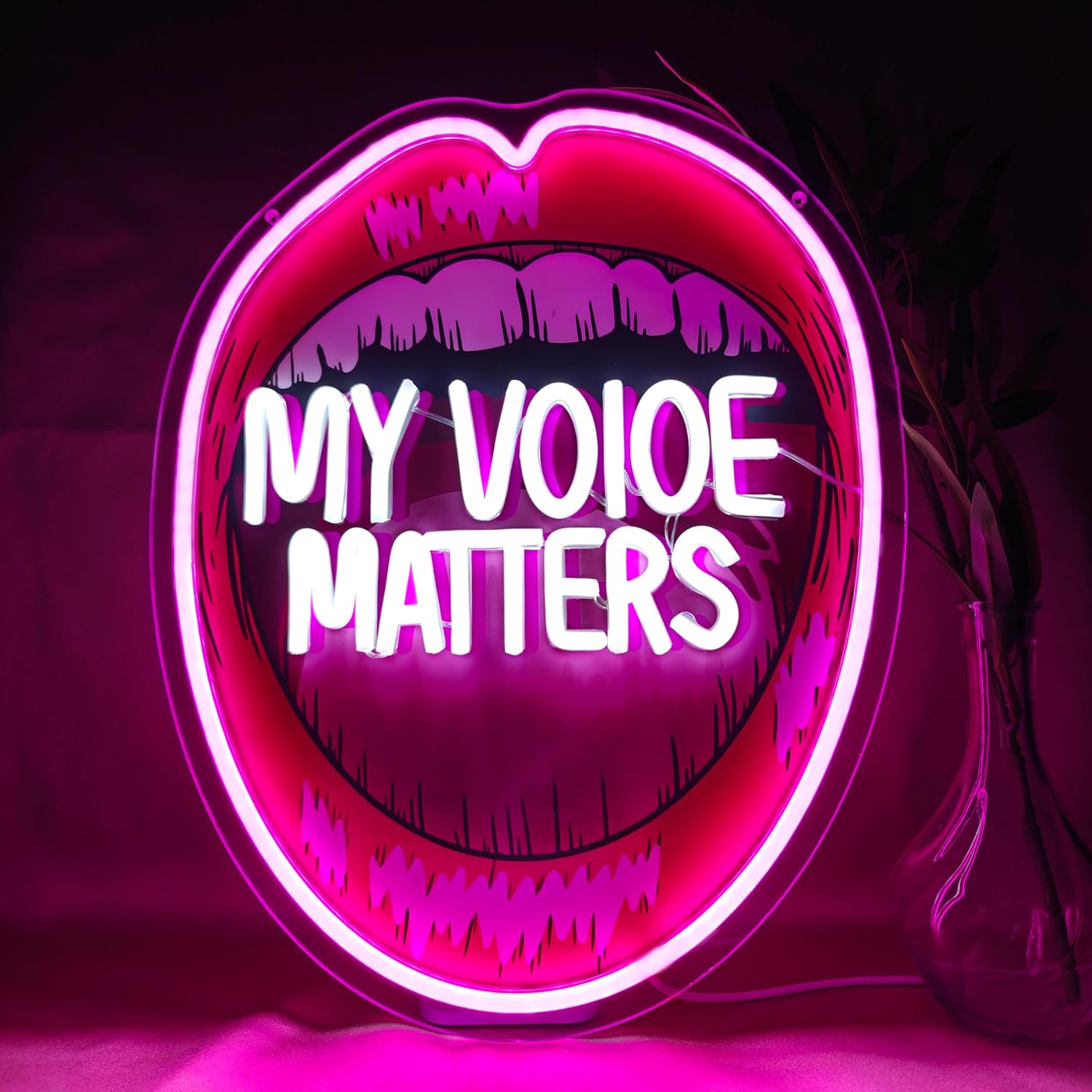 My Voice Matters Neon Sign, Pink Led Neon Light for Wall Decor - Image 4