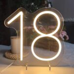 18 Year Old Neon Sign in warm white for birthday party decor, USB-powered LED sign for indoor bedroom, backdrop, or gift for girls and boys.