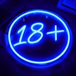 12x12-inch 18+ neon sign—bold, adult-themed LED wall light for bars, man caves, or entertainment rooms.