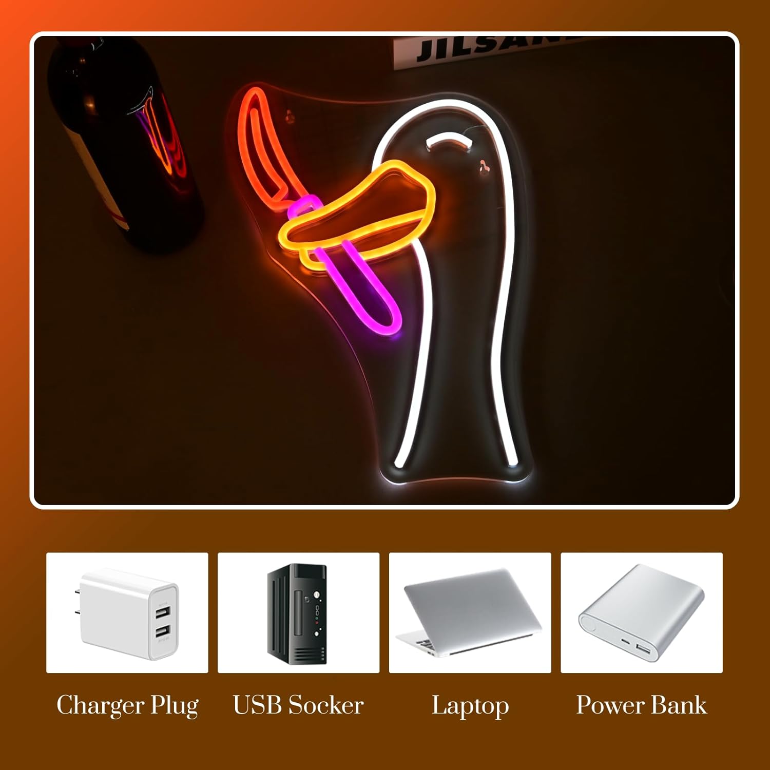 Silly Goose Neon Sign Dimmable Goose Knife Neon Signs - Image 4