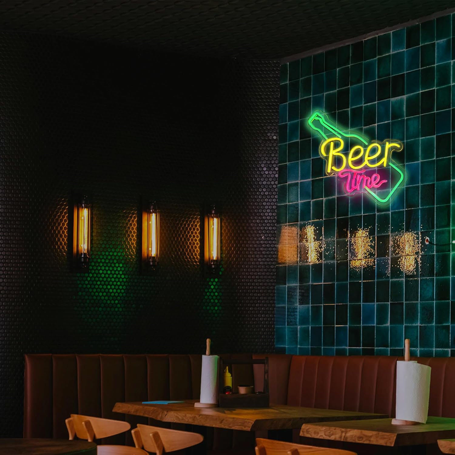 Beer Time Neon Sign Led Wall Decor Man Cave Neon Light - Image 3