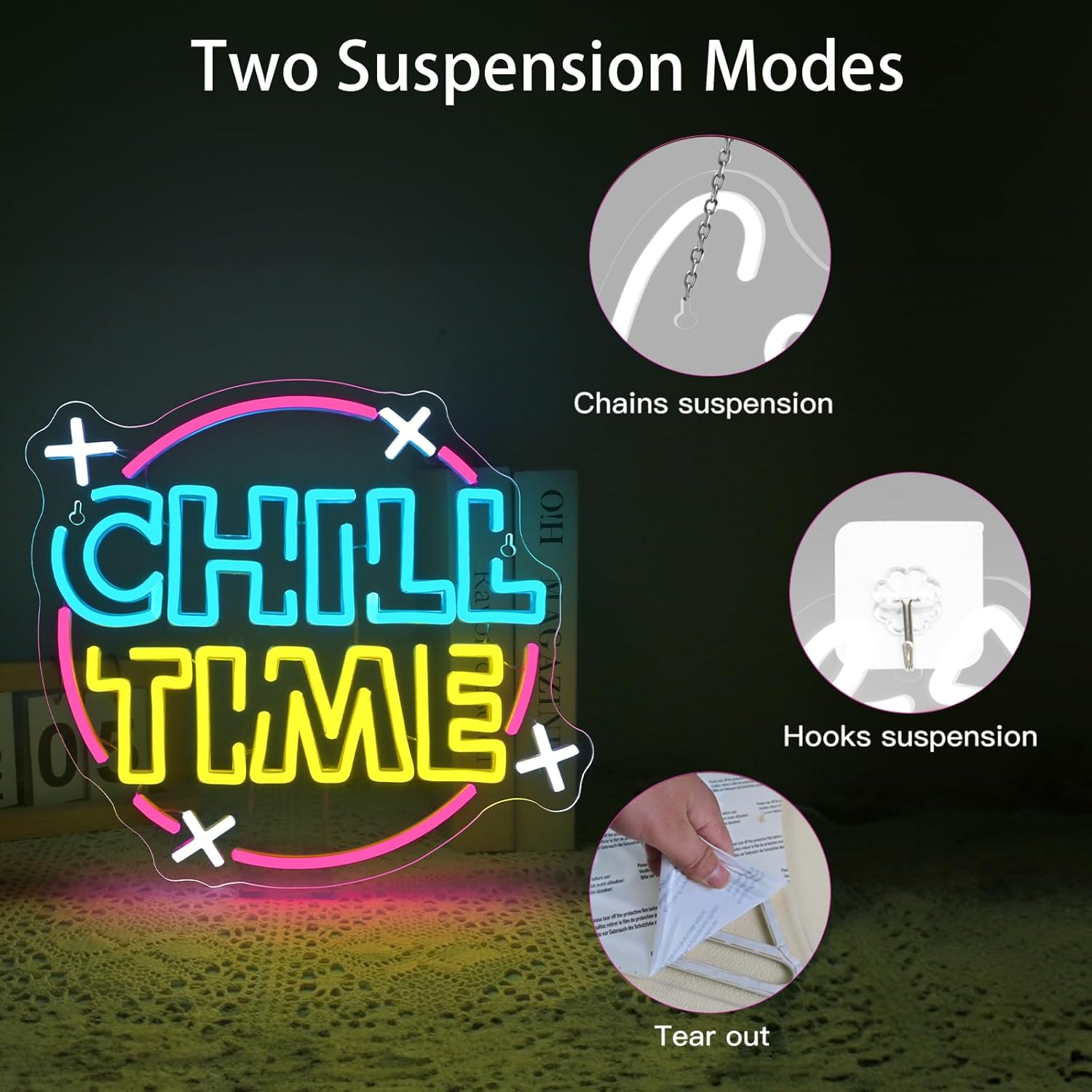 Chill Time Neon Sign Wall Decoration, Happy Hour Neon Bar Open Led Signs - Image 7