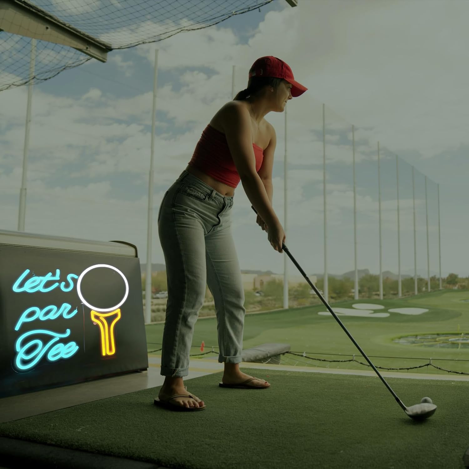 Let's Par Tee Neon Sign Golf Club Led Neon Lights for Wall Decoration - Image 2