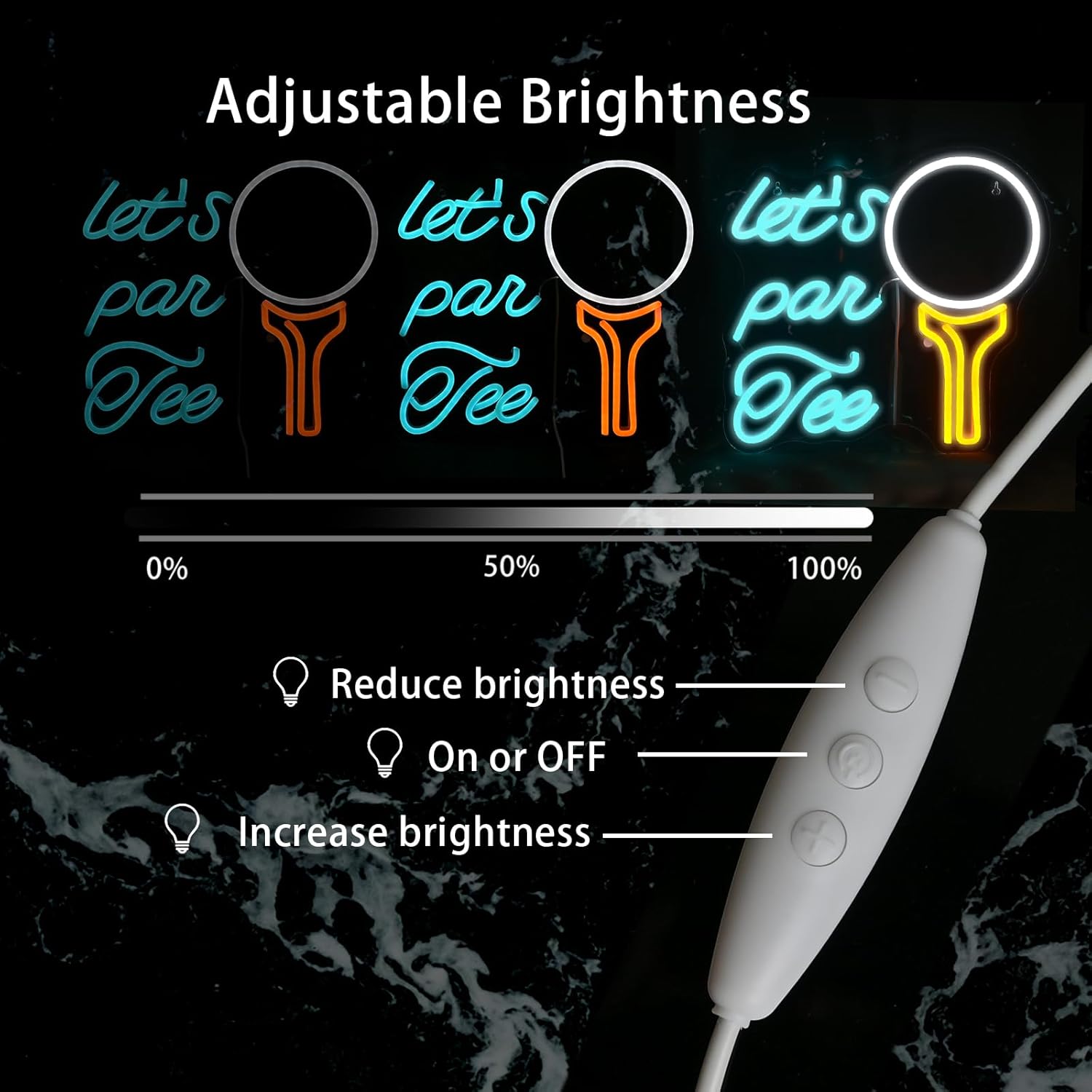 Let's Par Tee Neon Sign Golf Club Led Neon Lights for Wall Decoration - Image 6