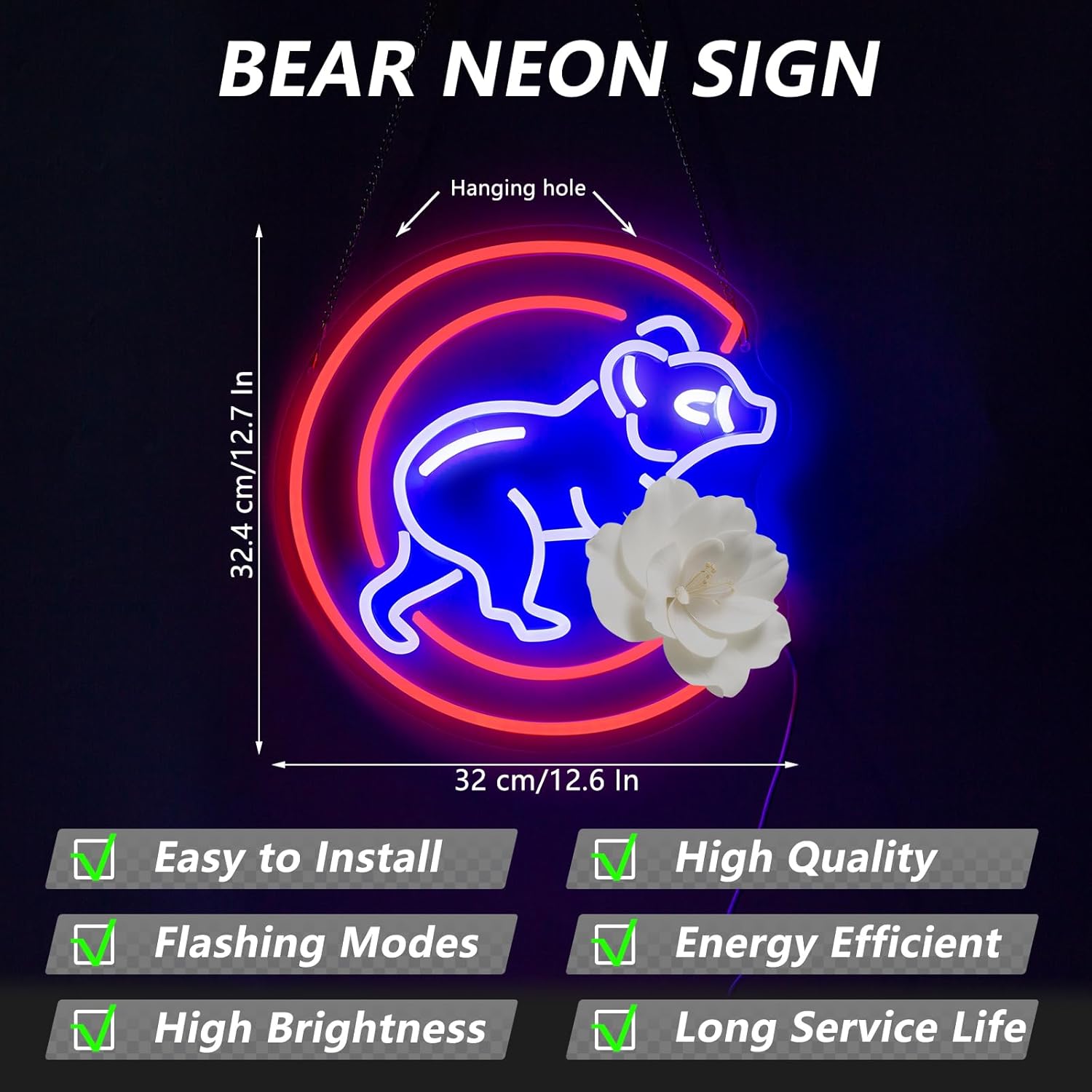 Neon Sign Led Bear Light for Wall Decoration, Neon Lights - Image 5