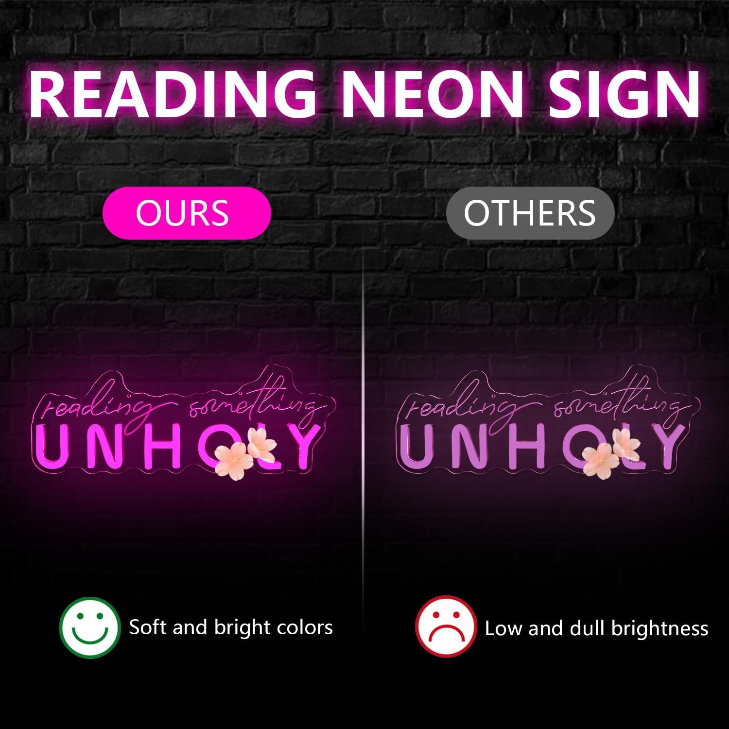 Reading Something Unholy Neon Sign USB Powered Girl Book Lovers Neon Lights - Image 4