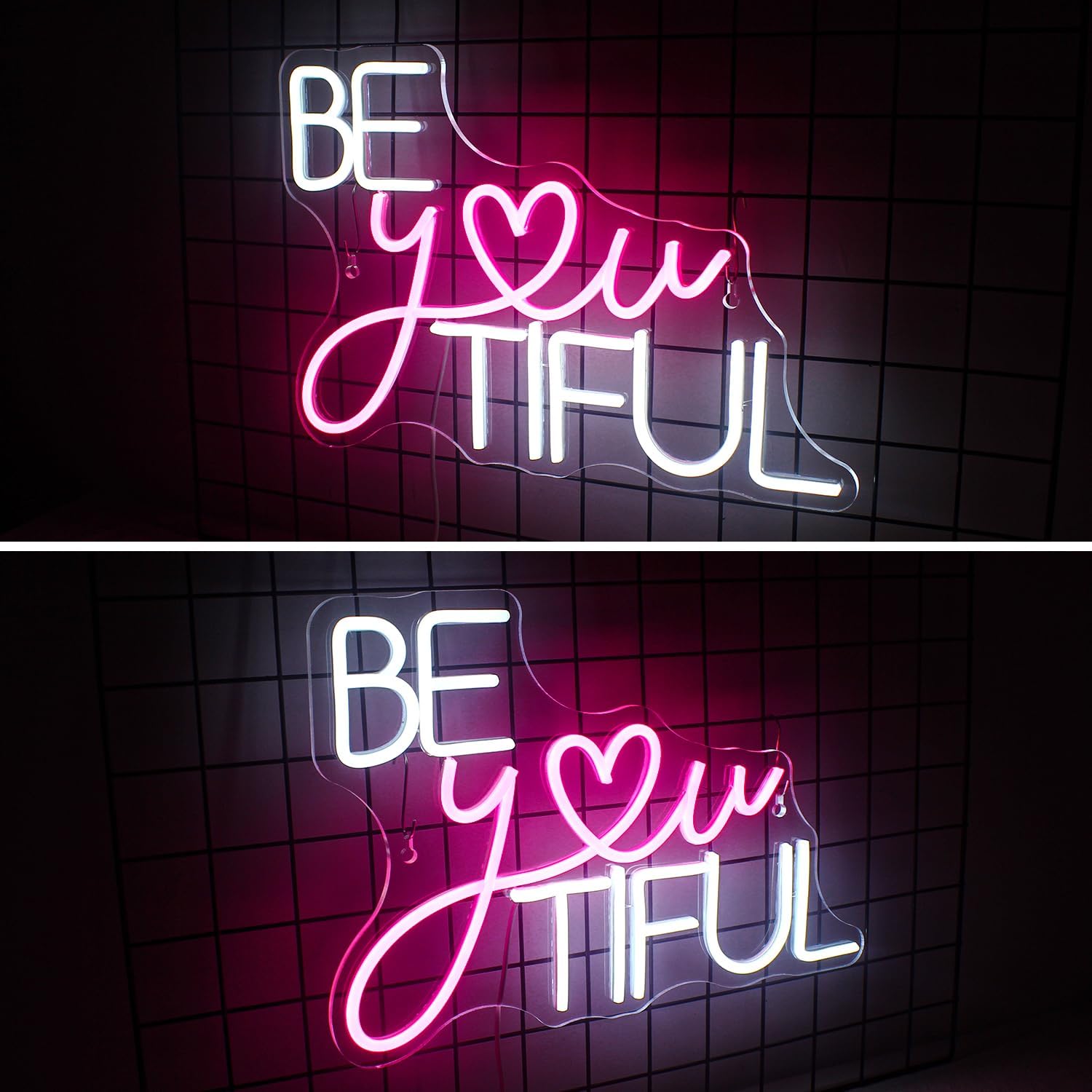 Be You Tiful Neon Led Sign, Rectangular Pink Neon Light Sign - Image 2