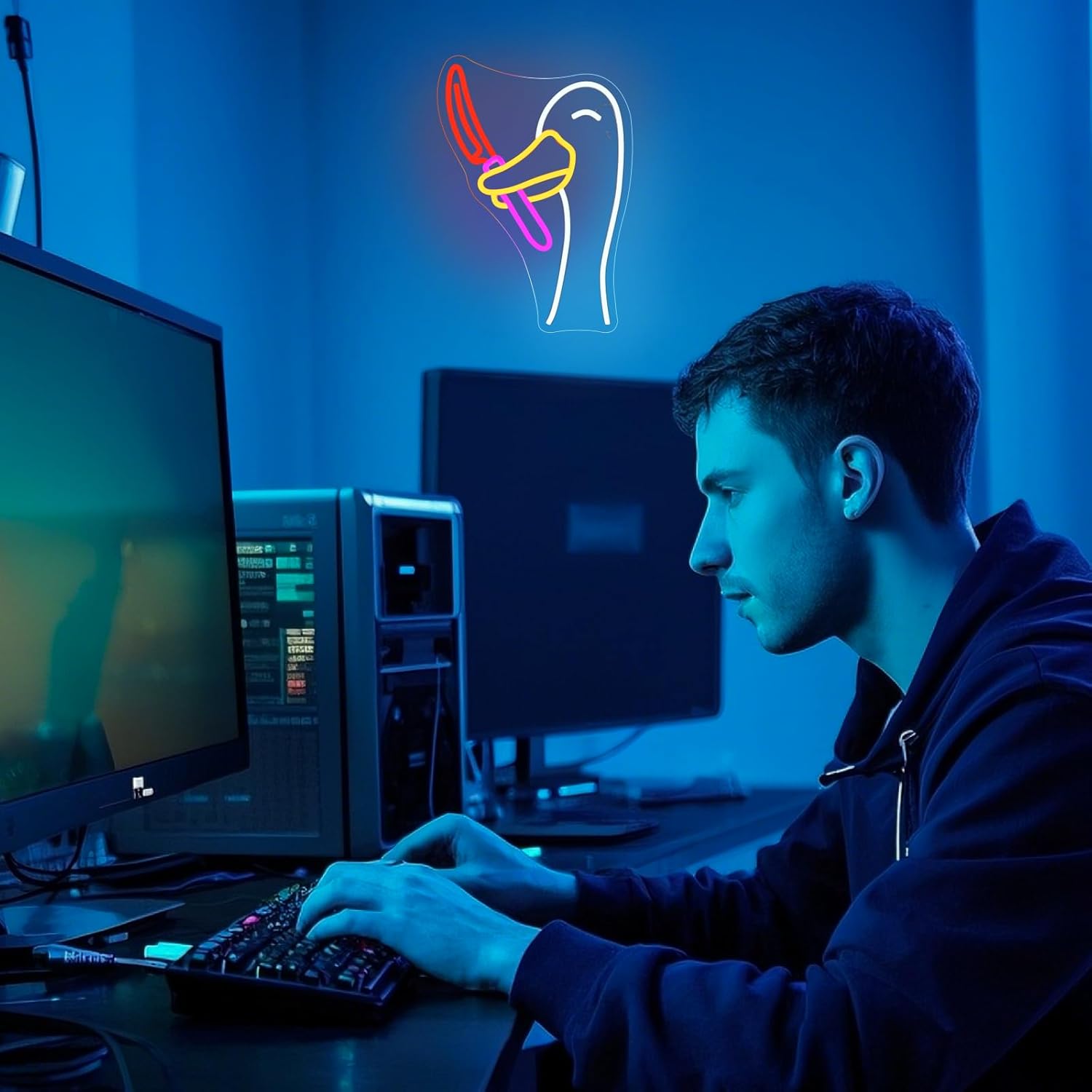 Silly Goose Neon Sign Dimmable Goose Knife Neon Signs - Image 6