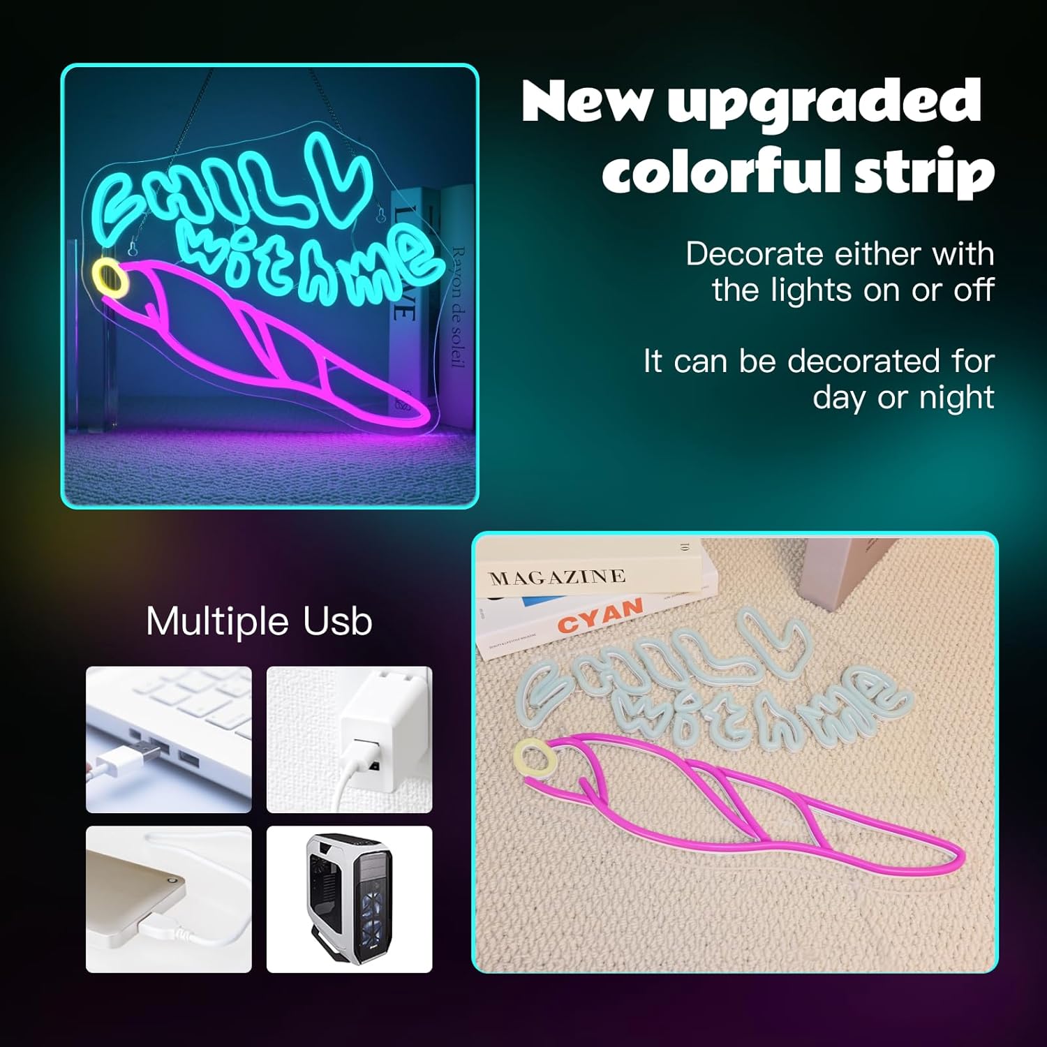 Chill With me Neon Sign Bookshop Neon Signs - Image 2