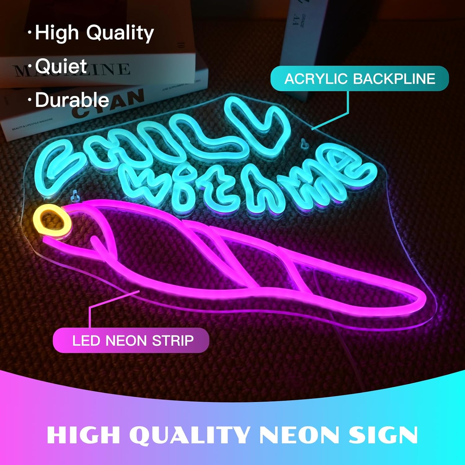 Chill With me Neon Sign Bookshop Neon Signs - Image 6