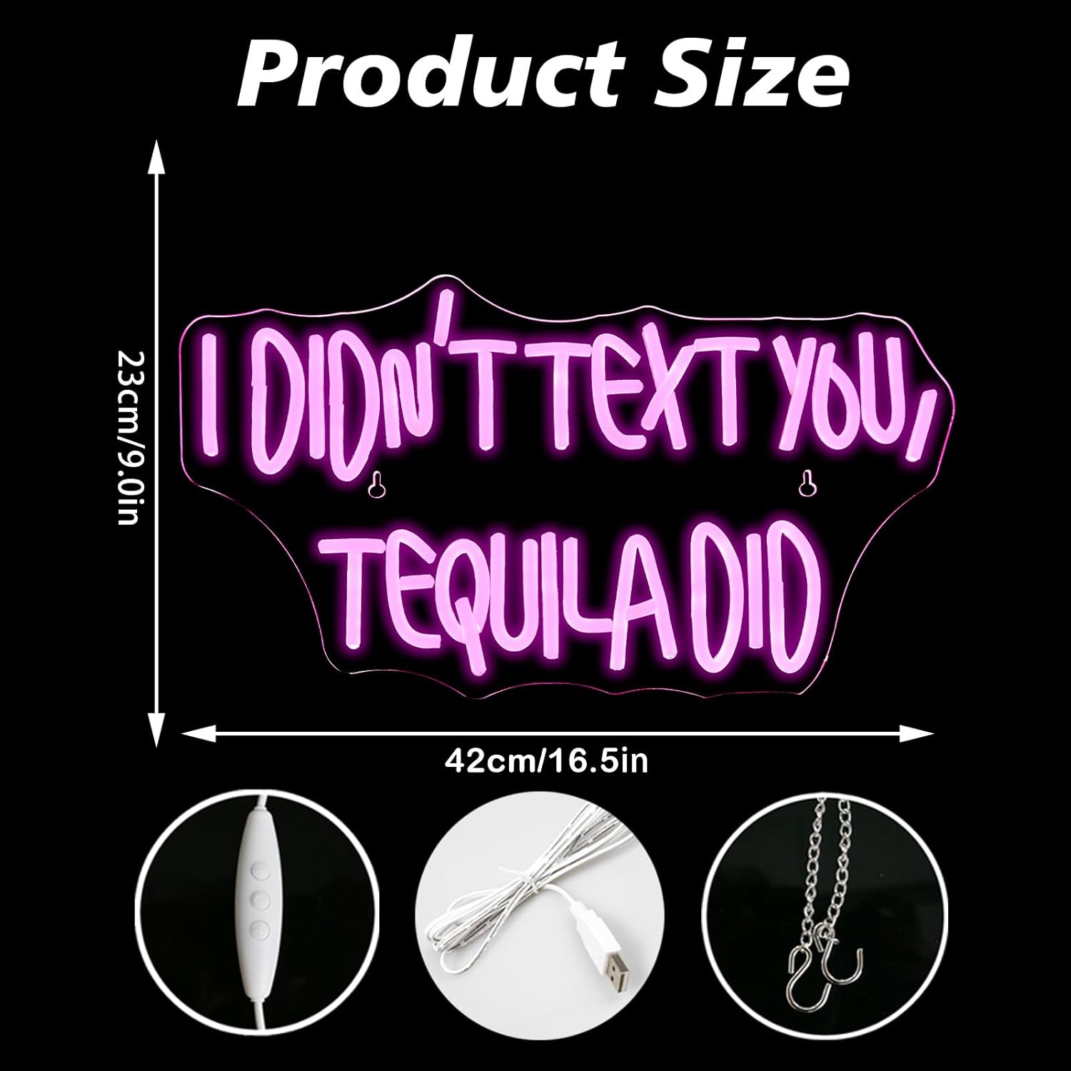 I Didn't Text You, Tequila Did Neon Sign for Wall Decoration - Image 3