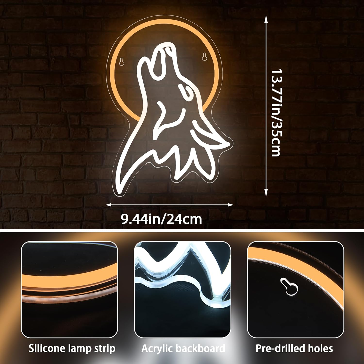 Wolf Neon Sign Neon Sign for Wall Decoration - Image 3