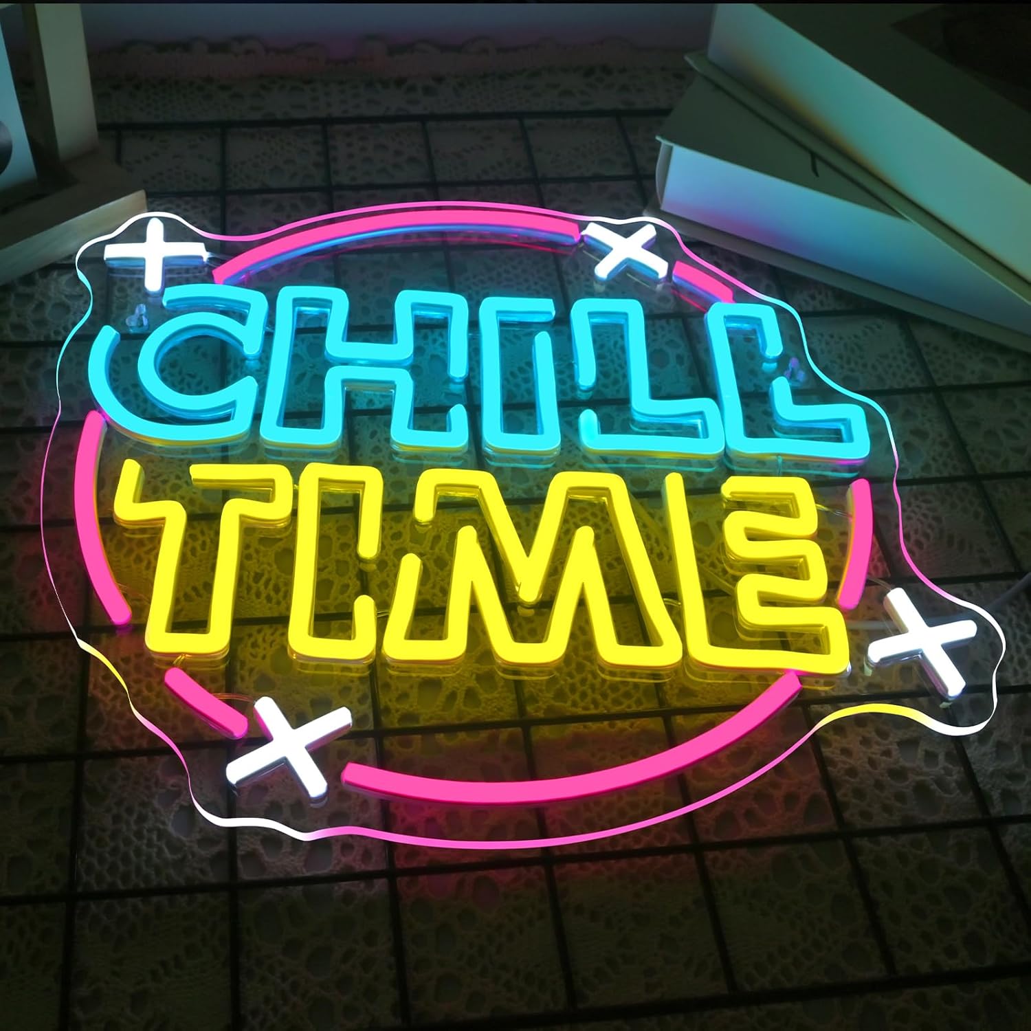 Chill Time Neon Sign Wall Decoration, Happy Hour Neon Bar Open Led Signs - Image 3