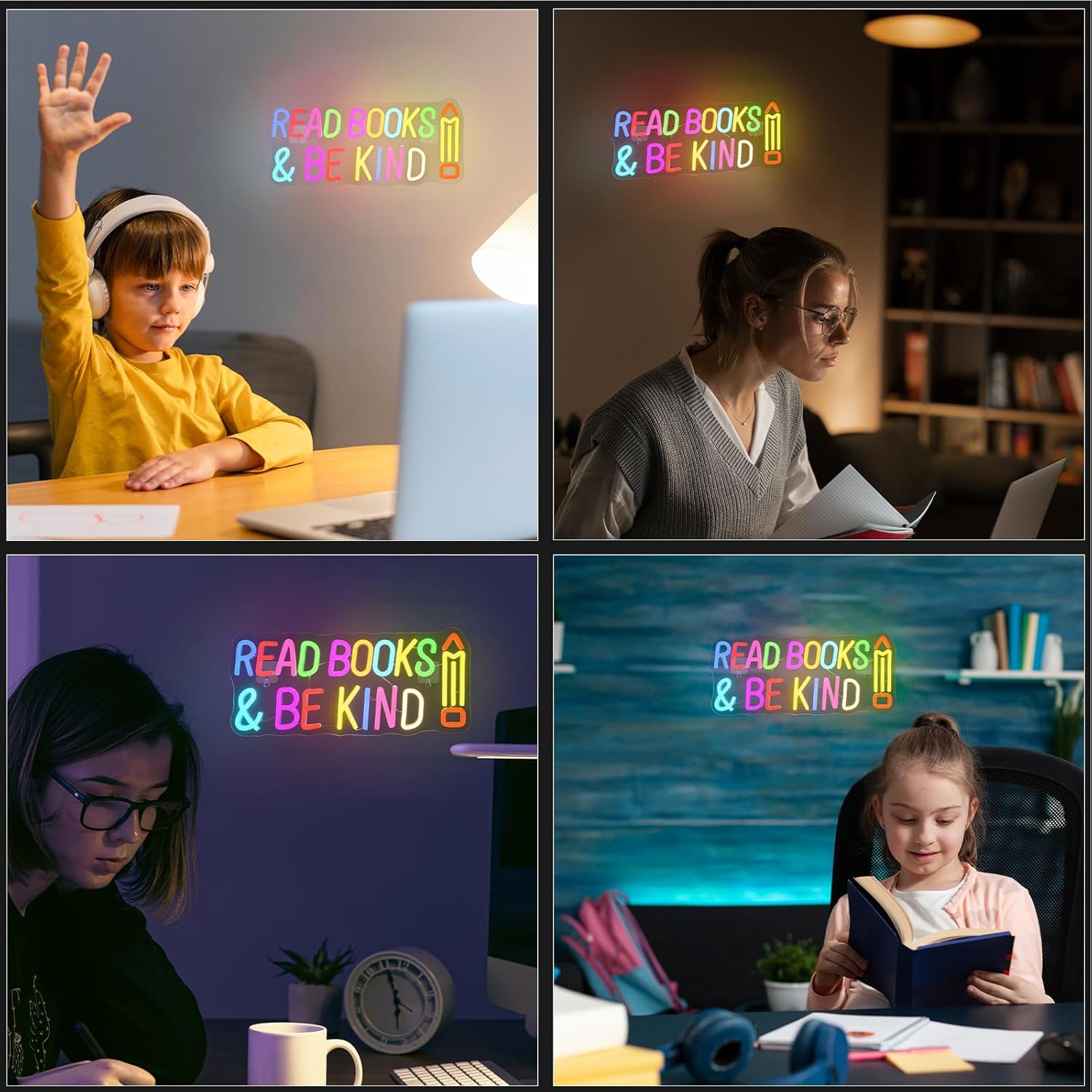 Read Books Be Kind Neon Sign Neon Signs for Wall Decor - Image 3