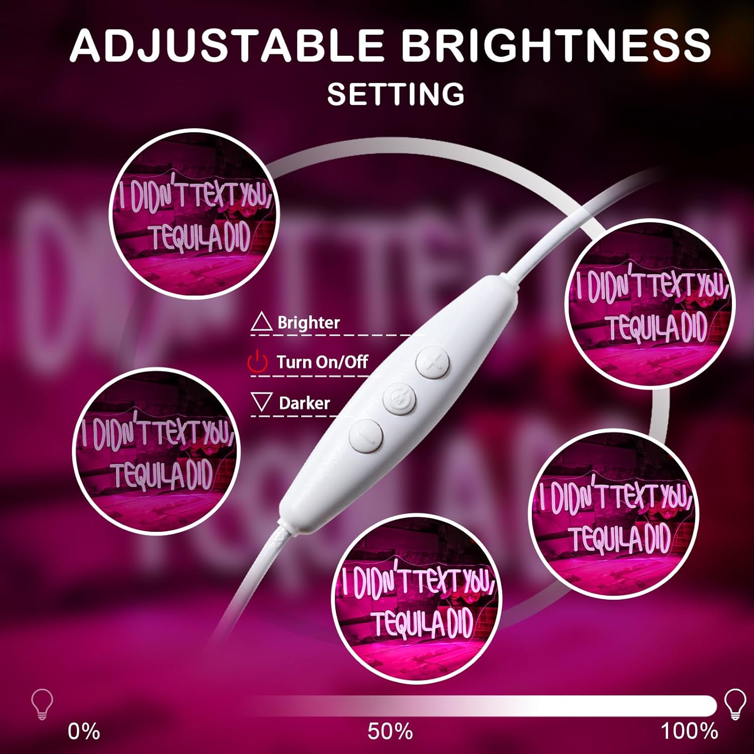 I Didn't Text You, Tequila Did Neon Sign for Wall Decoration - Image 2