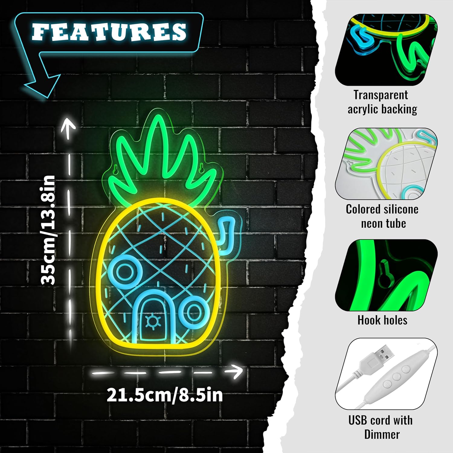Pineapple House Neon Sign Dimmable LED - Image 5