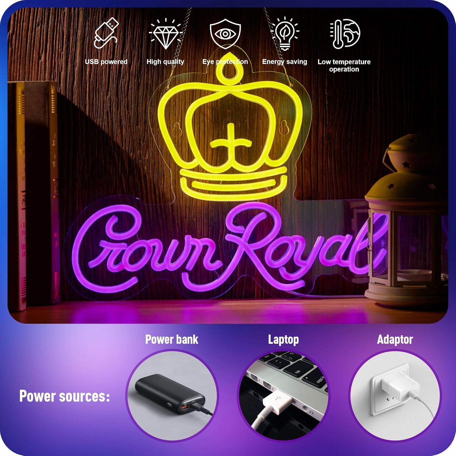 Crown Neon Sign for Wall Decor Beer Light Up Signs - Image 4