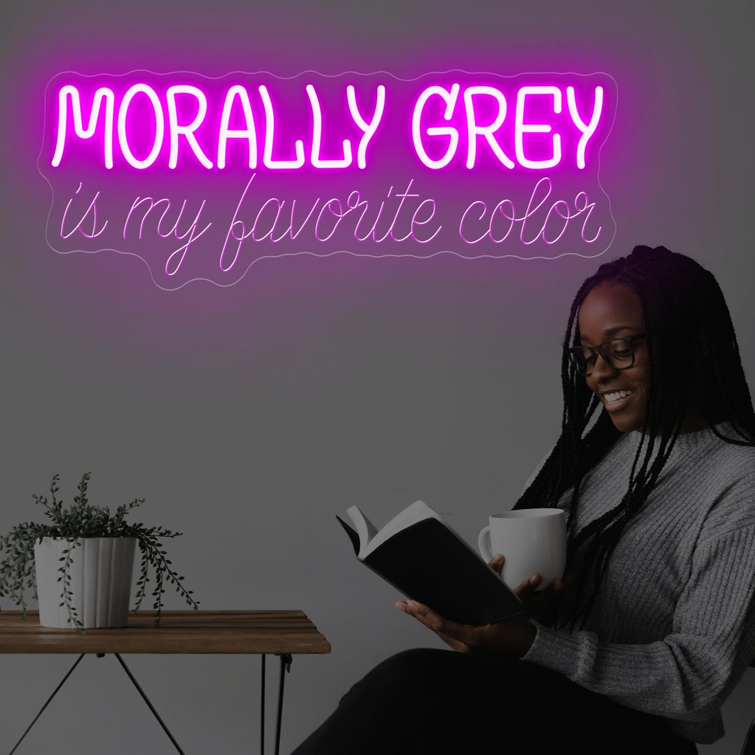 My Favorite Color is Morally Grey Neon Sign - Image 3
