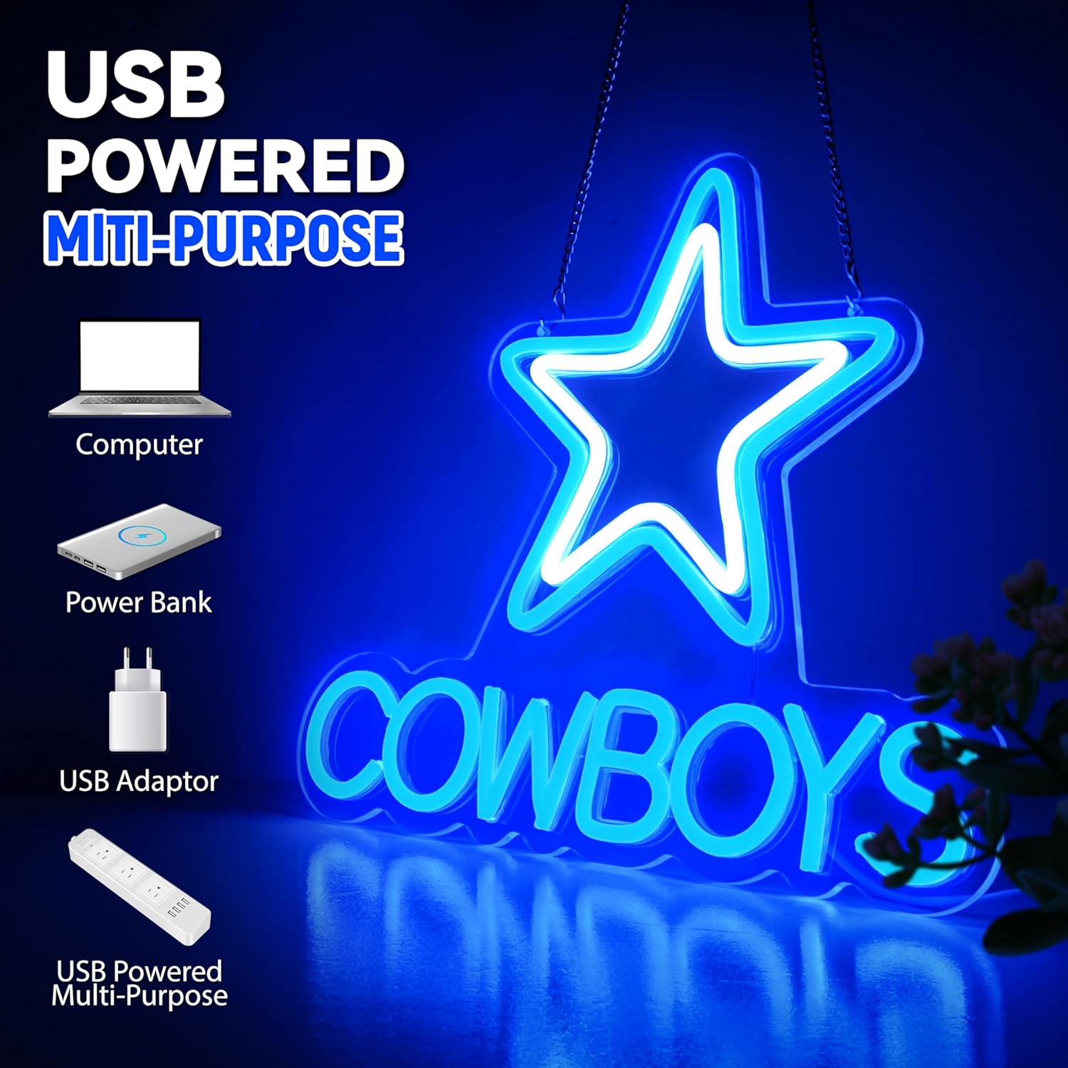 Cowboy Neon Signs Football LED Neon Lights Signs - Image 2