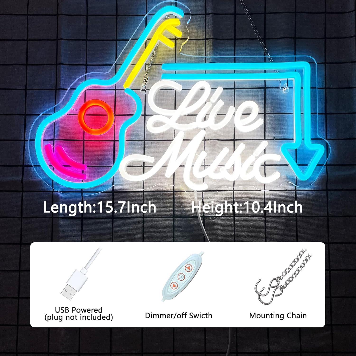 Neon Sign Led Wall Art - Music Decor Man Cave Neon Light - Image 3